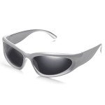 Trendy Y2K Wraparound Oval Sunglasses for Men