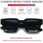 AIEYEZO Unisex Square Thick Frame Sunglasses