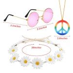 4-Piece Hippie Costume Set with Accessories