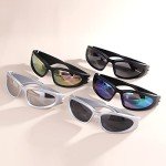 Trendy Y2K Wraparound Oval Sunglasses for Men