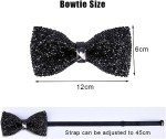 Black Rhinestone Pre-Tied Bow Tie for Men