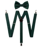 Hunter Green Men's Suspender and Bow Tie Set