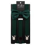 Hunter Green Men's Suspender and Bow Tie Set