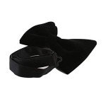 Men's Oversized Velvet Bow Tie - Black