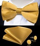 Men's Satin Bow Tie, Pocket Square & Cufflinks Set