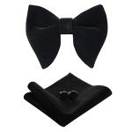 Vintage Velvet Bow Tie Set with Cufflinks and Pocket Square