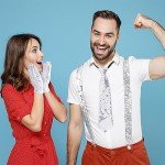 Shiny Silver Sequin Costume Set for Men