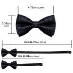 Men's Satin Bow Tie, Pocket Square & Cufflinks Set