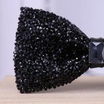 Black Rhinestone Pre-Tied Bow Tie for Men
