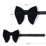 Vintage Velvet Bow Tie Set with Cufflinks and Pocket Square