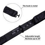 Barry.Wang Black Paisley Bow Tie & Lapel Pin Set