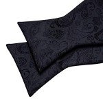Barry.Wang Black Paisley Bow Tie & Lapel Pin Set