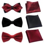 Classic Red and Black Bow Tie Set for Men