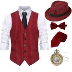 1920s Men's Gatsby Vest & Accessories Set
