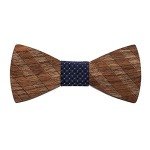 Wood Bow Tie, Pocket Square & Cufflinks Set