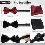 Classic Red and Black Bow Tie Set for Men