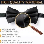 Men's Classic Pre-Tied Black Satin Bow Tie