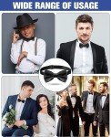 12pcs Men's Adjustable Black Bow Tie Set