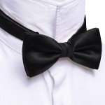 Barry.Wang Men's Satin Bow Tie Set with Cufflinks