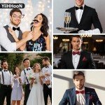 Classic Red and Black Bow Tie Set for Men