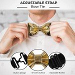 Gold Adjustable Strap Vegan Leather Bow Tie