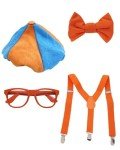 Men's Science Costume Outfit with Orange Suspenders