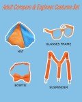 Men's Science Costume Outfit with Orange Suspenders