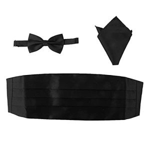 3-Piece Men's Bow Tie and Cummerbund Set