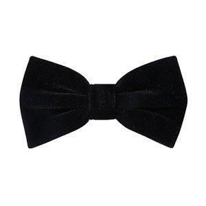 Men's Black Velvet Pre-tied Bowtie for Events