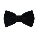 Men's Black Velvet Pre-tied Bowtie for Events