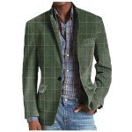 Men's Slim Fit Casual Blazer Jacket - Plaid