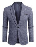 Men's Lightweight Casual Blazer - Dark Blue/Grey