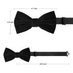 Men's Black Velvet Pre-tied Bowtie for Events
