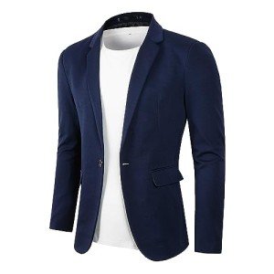 Beninos Men's Lightweight Navy Casual Blazer Jacket