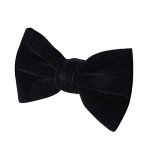 Men's Black Velvet Pre-tied Bowtie for Events