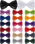 20 Clip-On Satin Bow Ties for Men