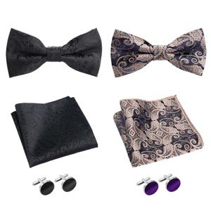 Vintage Floral Bow Tie Set for Men