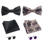 Vintage Floral Bow Tie Set for Men