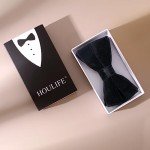 Men's Black Velvet Pre-tied Bowtie for Events