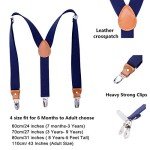 Men's Navy Suspenders with Bow Tie Set