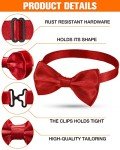 20 Clip-On Satin Bow Ties for Men