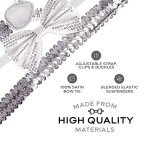 Silver Sequin Bowtie & Suspender Set for Men