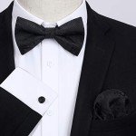 Men’s Pretied Paisley Bow Tie Set with Cufflinks