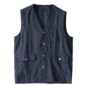 Men's Casual Linen V Neck Suit Vest