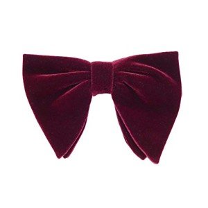 Burgundy Men's Velvet Big Bowtie by NEKH