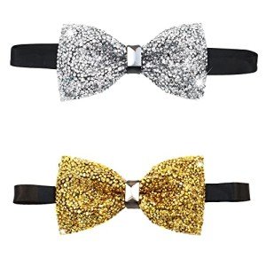 Adjustable Sequin Bow Ties for Men - 2 Pack