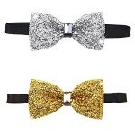 Adjustable Sequin Bow Ties for Men - 2 Pack