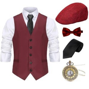 1920s Men's Gatsby Gangster Costume Accessories Set