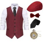 1920s Men's Gatsby Gangster Costume Accessories Set