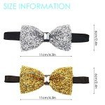 Adjustable Sequin Bow Ties for Men - 2 Pack